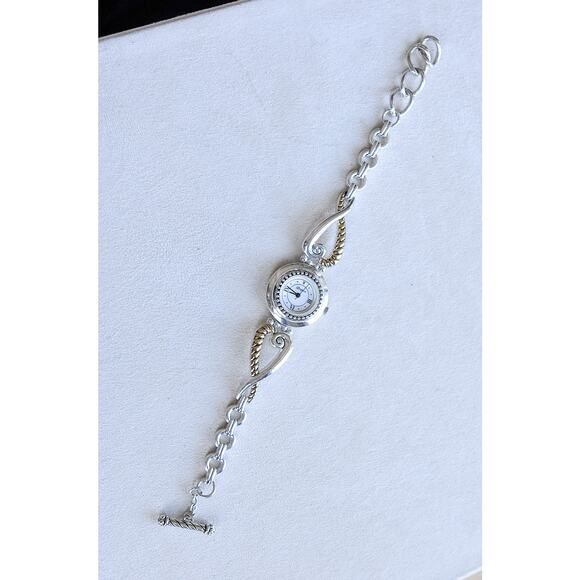 Brighton Charleston Ladies Dress Watch Two Tone Gold Silver Toggle 7-8.5" Works - Picture 2 of 6